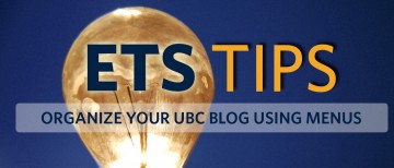 Organize pages in your UBC Blog using Menus