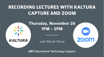 Recording Lectures with Kaltura Capture and Zoom