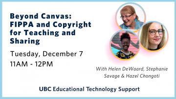 Beyond Canvas: FIPPA and Copyright for Teaching and Sharing