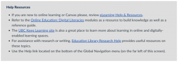 eLearning Student Help Resource