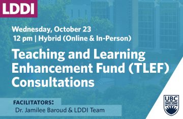 Teaching and Learning Enhancement Fund (TLEF) Consultations